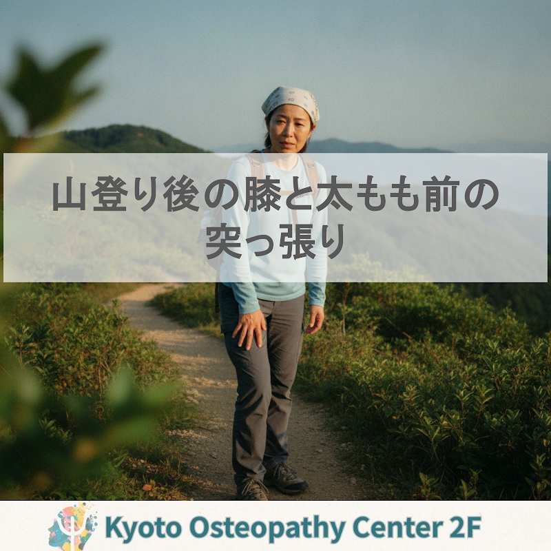 山登り後の膝と太もも前の突っ張り｜京都・中京区のオステオパシー｜変形性膝関節症